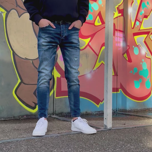 Slimfit jeans heren blauw 022
