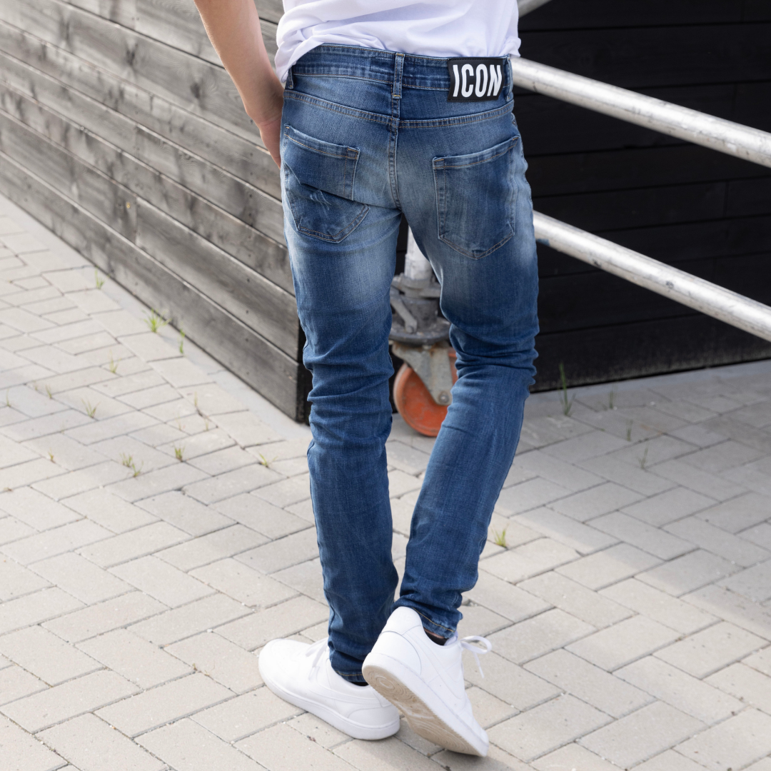 Skinny jeans heren icon2 licht blauw 4163 - Streetfashion 86