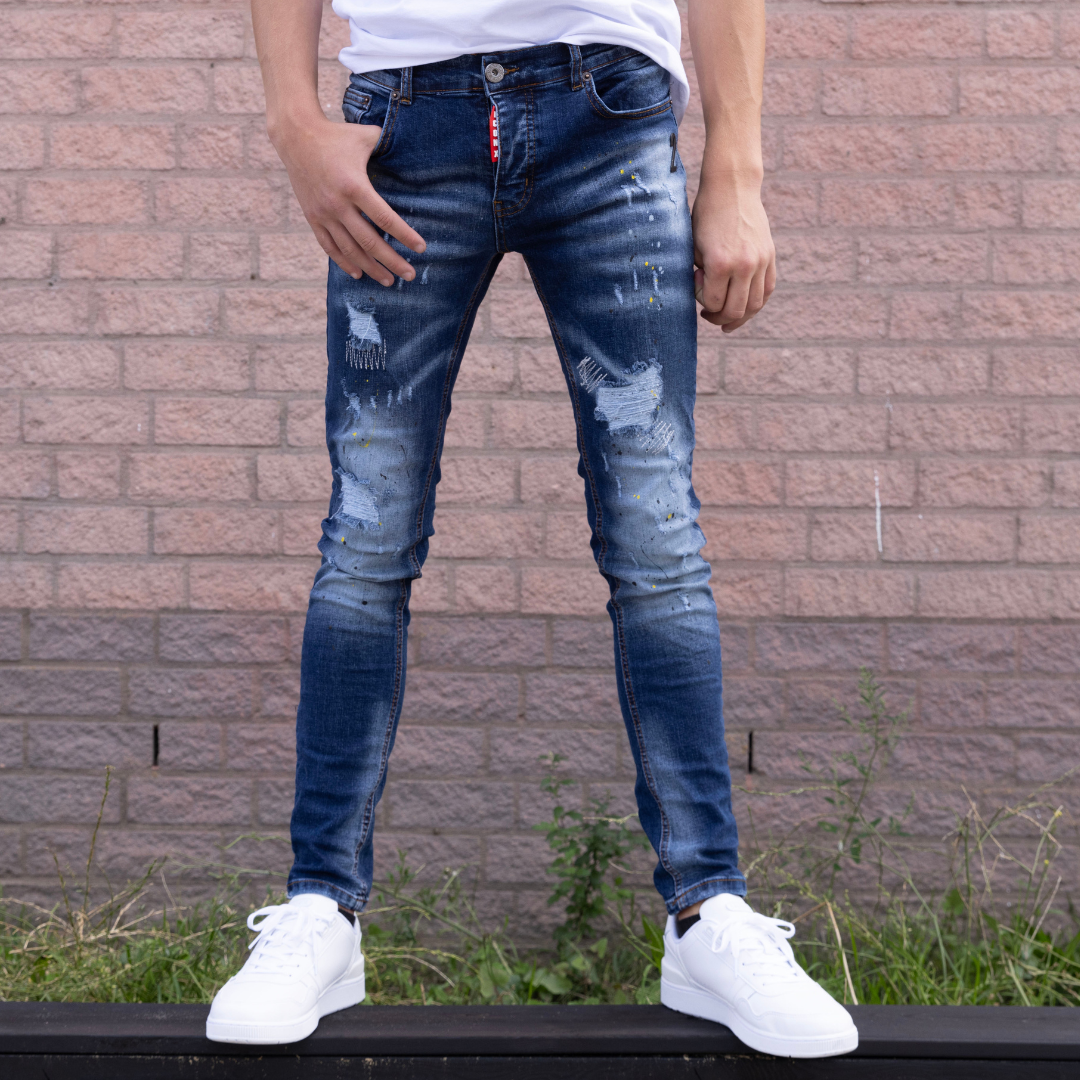 Skinny jeans heren icon2 blauw 4199 - Streetfashion 86