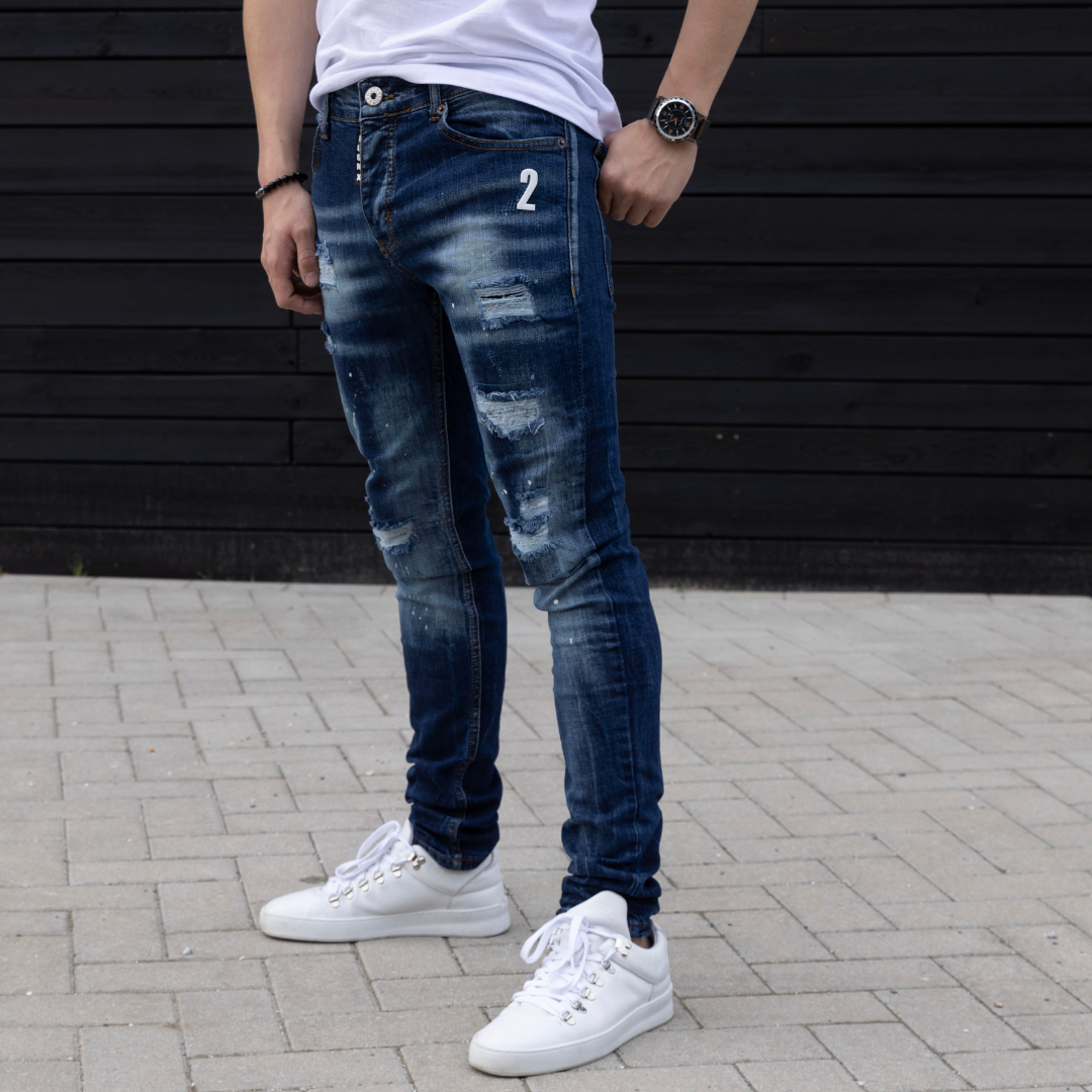 Skinny  jeans heren icon2 blauw 4187 - Streetfashion 86