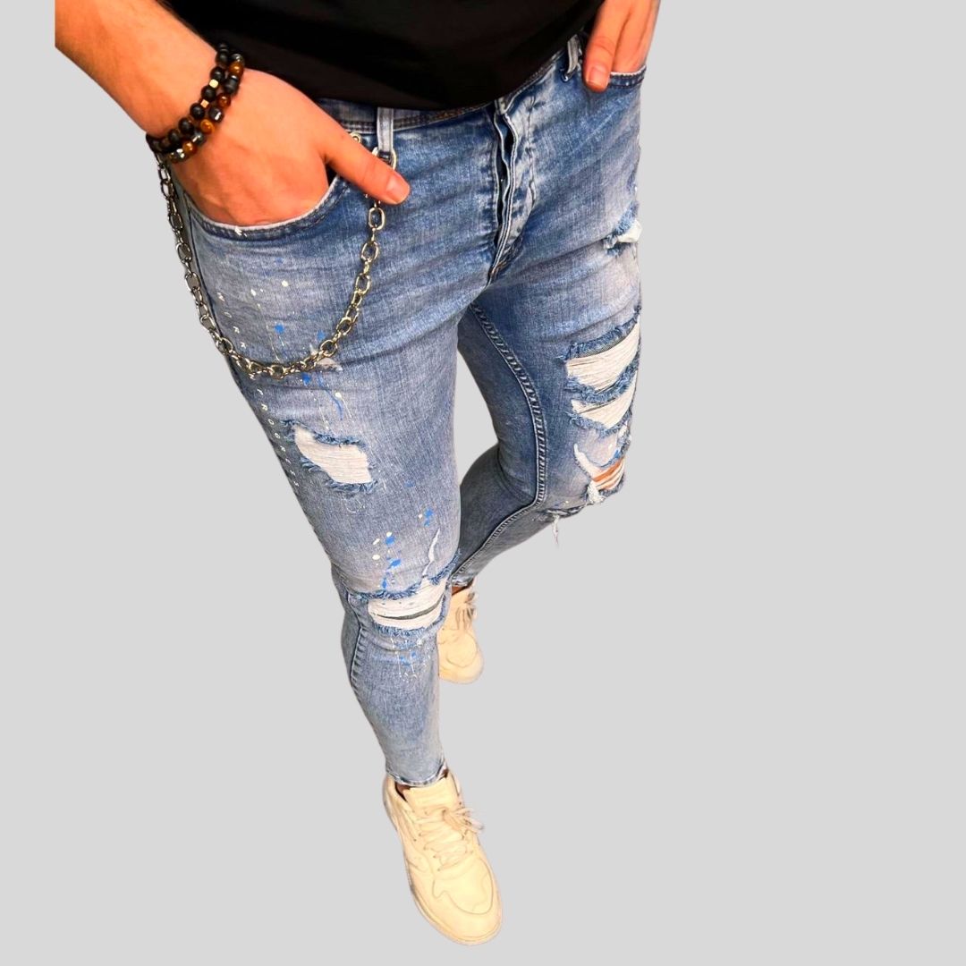 Skinny jeans heren licht blauw Limited edition - Streetfashion 86