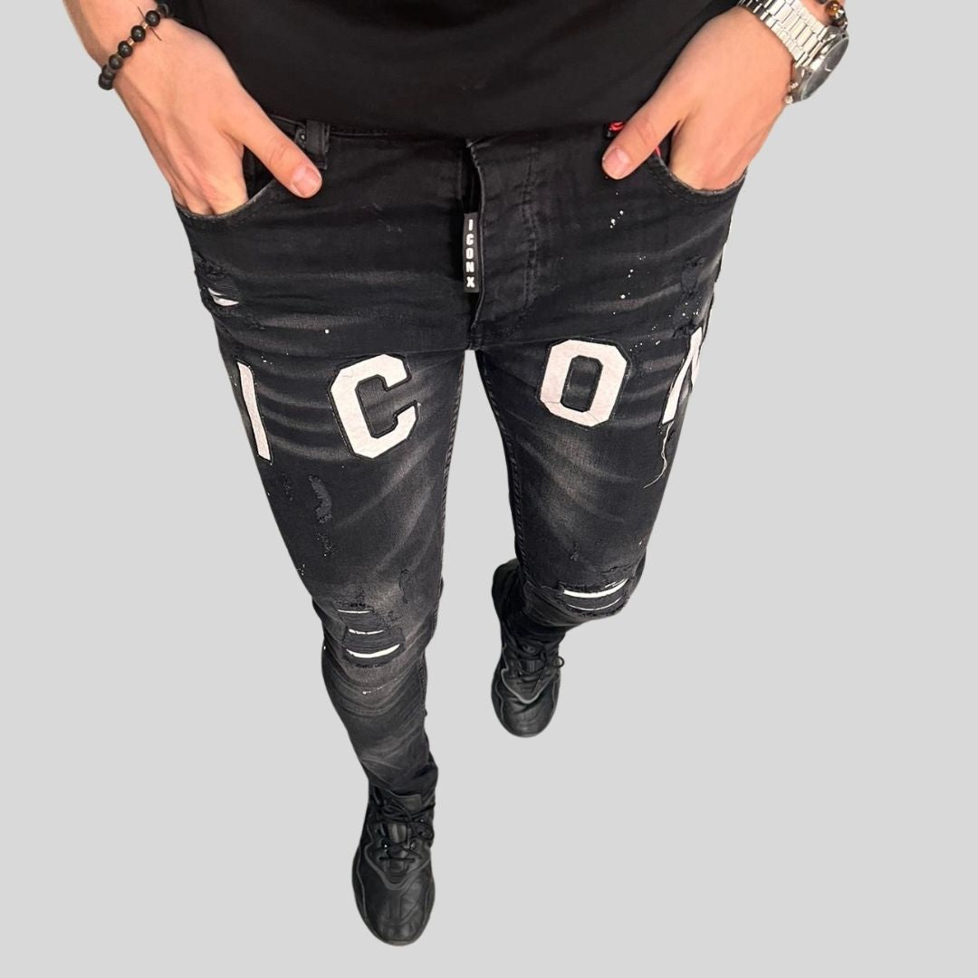 Heren skinny jeans icon2 zwart 5030-1 - Streetfashion 86