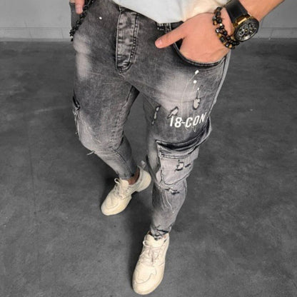 Cargo broek heren grijs - Streetfashion 86