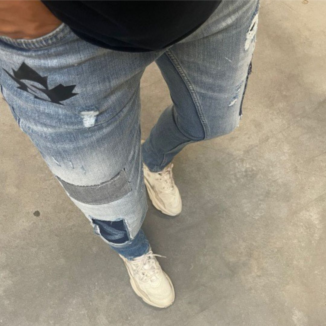 Skinny jeans heren icon2 licht blauw 4113 - Streetfashion 86