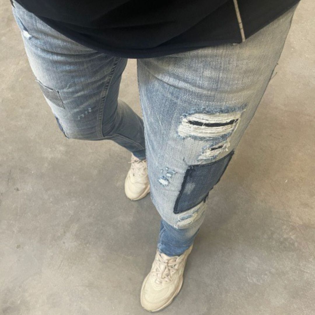 Skinny jeans heren icon2 licht blauw 4113 - Streetfashion 86