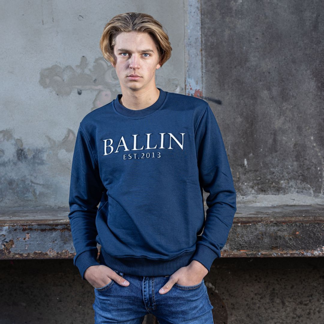 Sweater heren Ballin donker blauw - Streetfashion 86