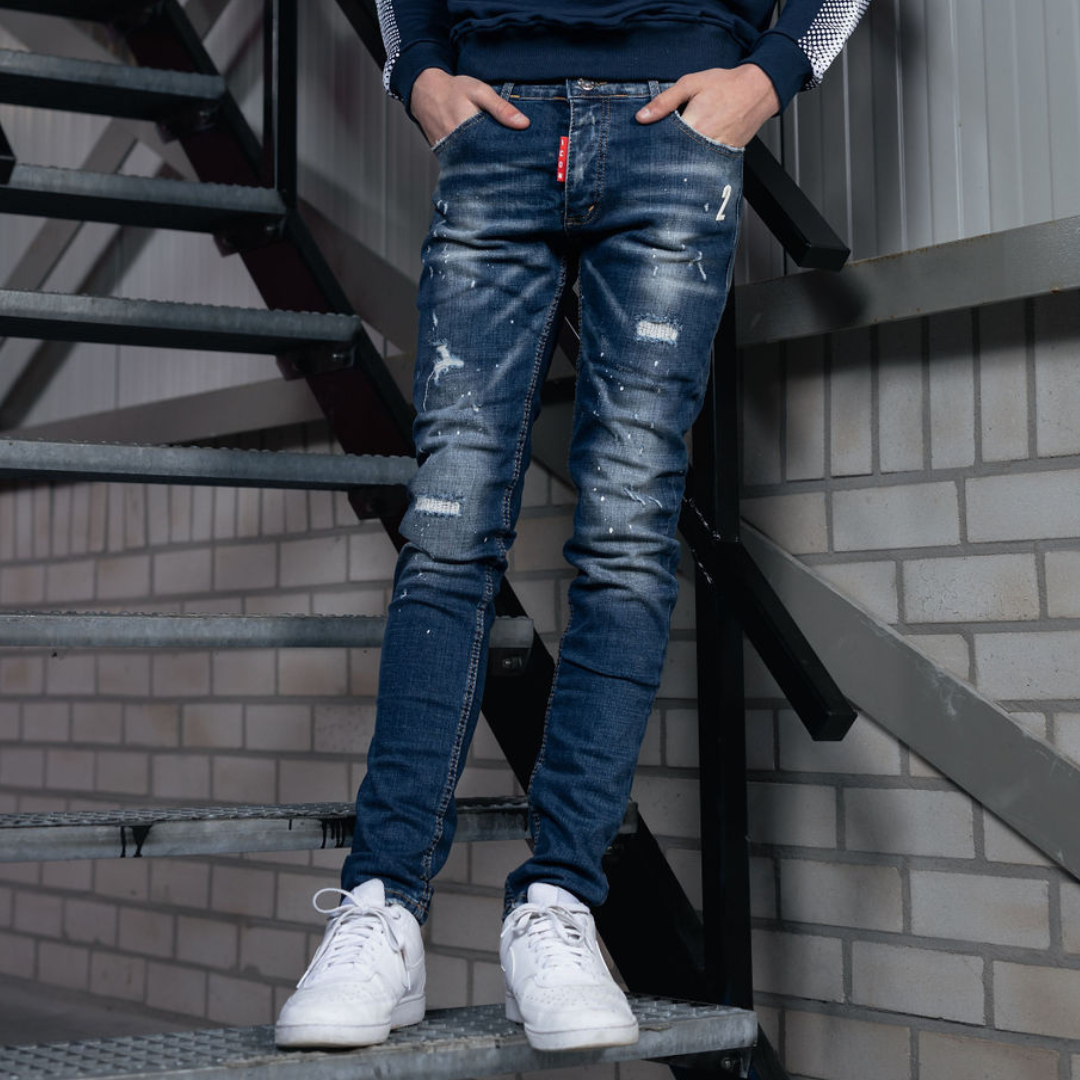 Skinny jeans heren icon2 blauw 4167 - Streetfashion 86