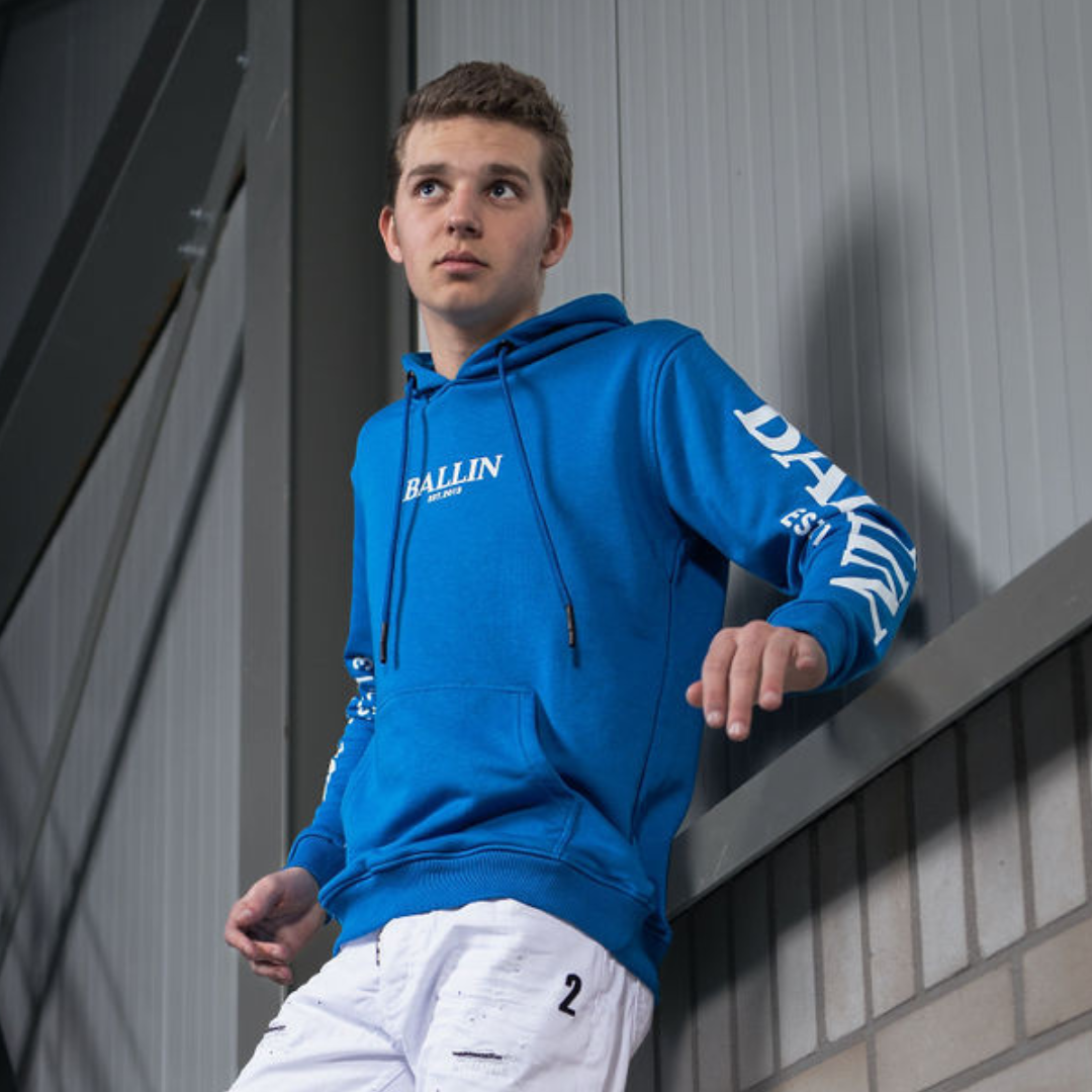 Hoodie heren Ballin aqua - Streetfashion 86