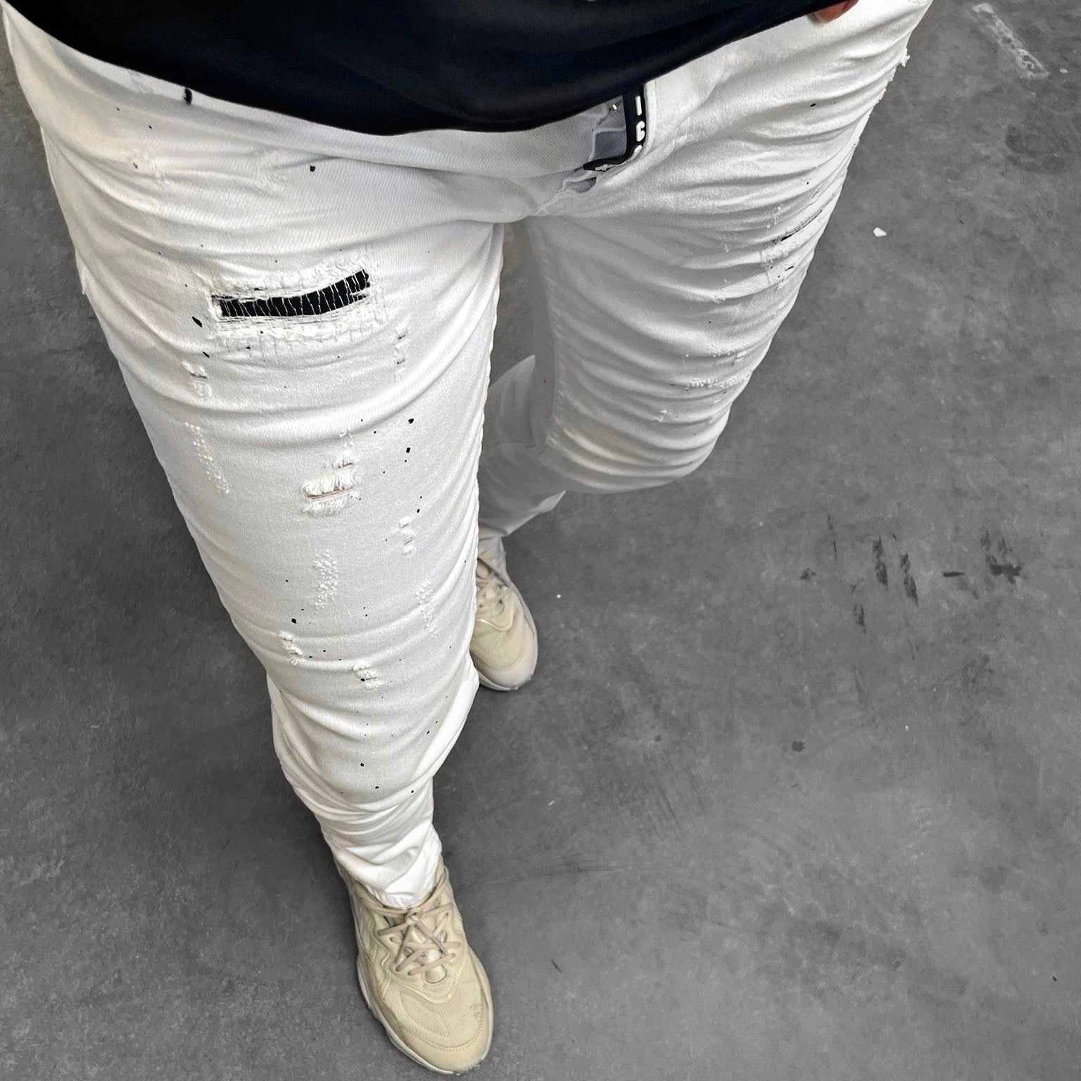 Heren skinny jeans icon2 wit - Streetfashion 86