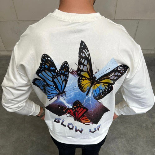 Heren sweater vlinder wit - Streetfashion 86
