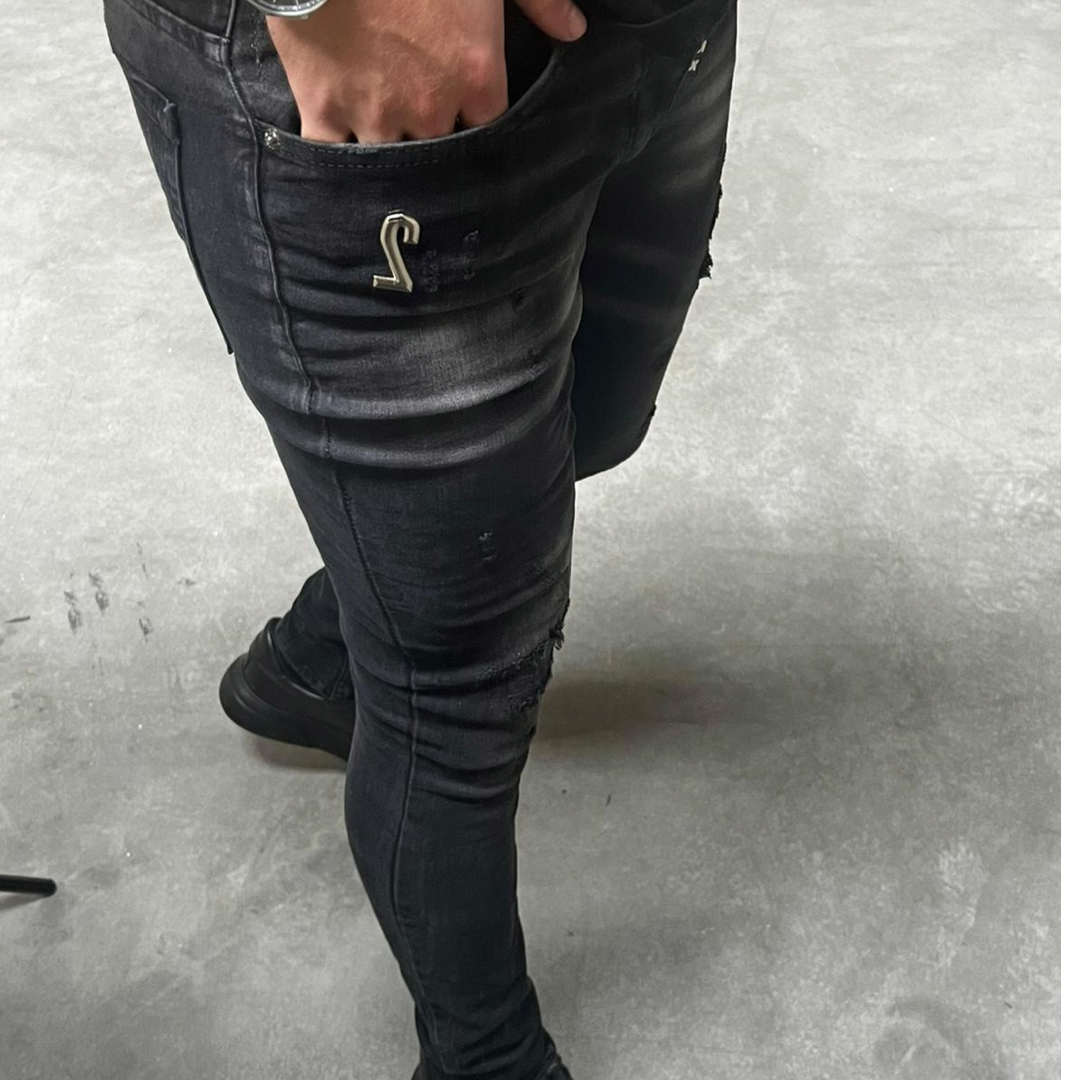 Skinny jeans heren icon2 donker grijs 4169 - Streetfashion 86