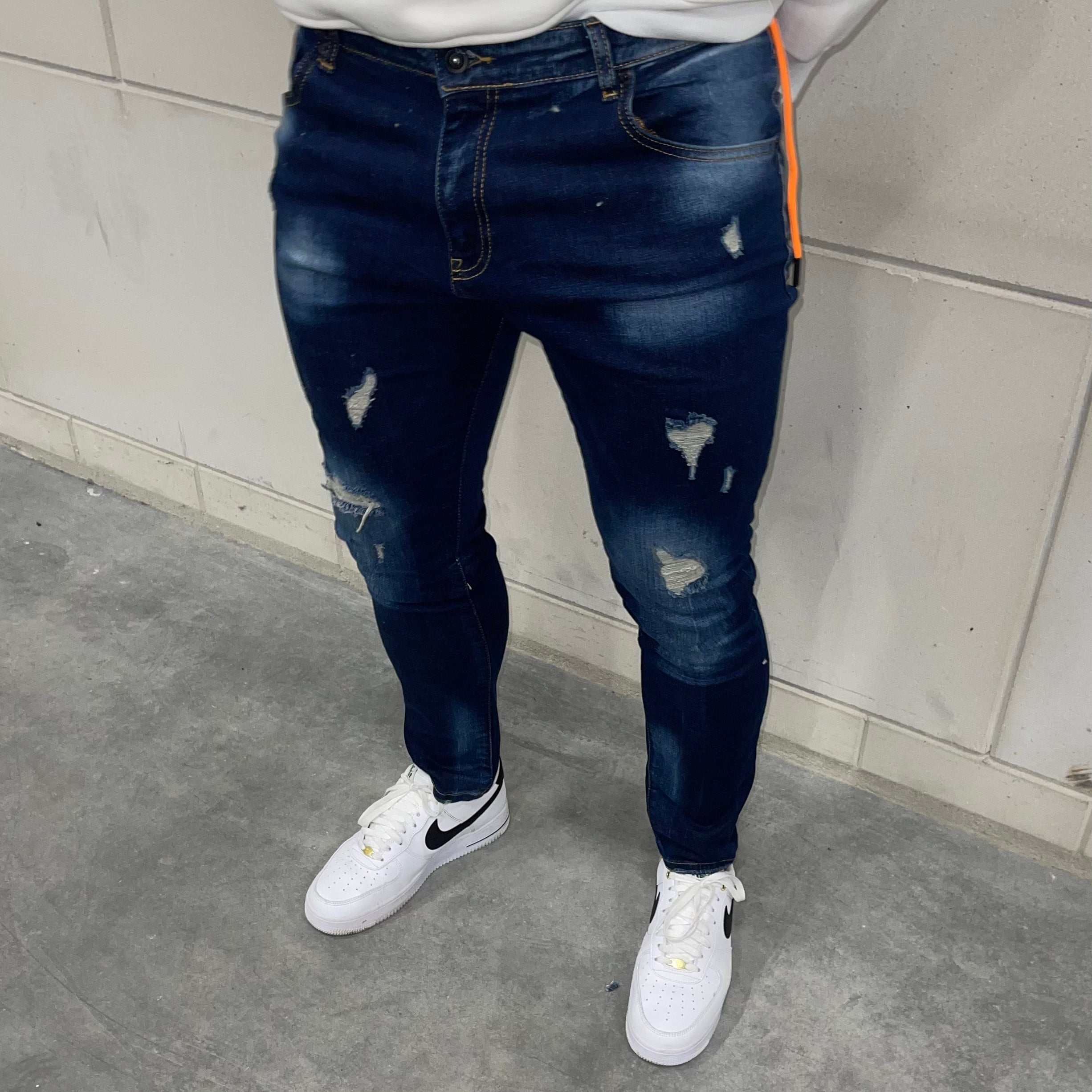 Skinny jeans heren Ballin donker blauw - Streetfashion 86