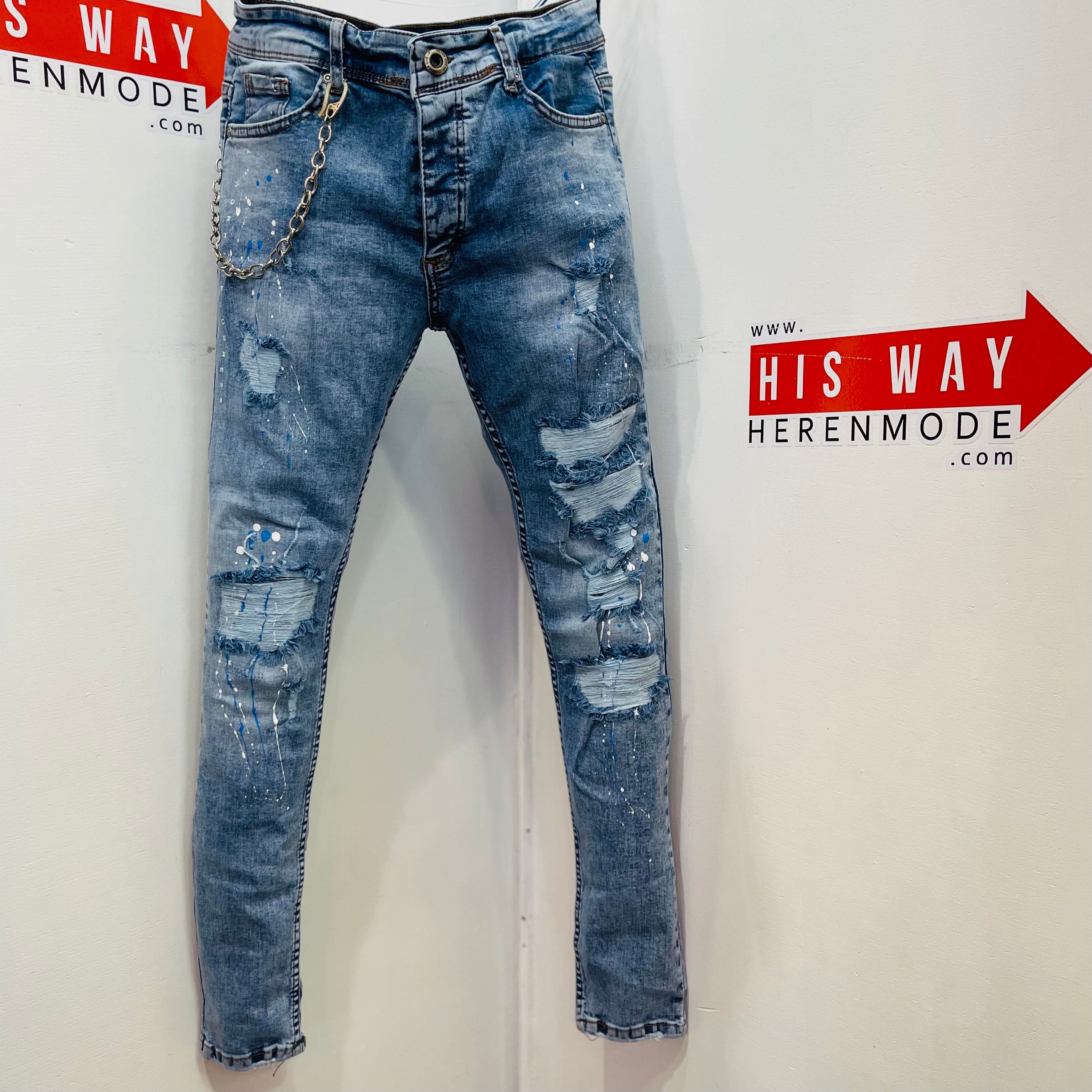 Skinny jeans heren licht blauw Limited edition - Streetfashion 86